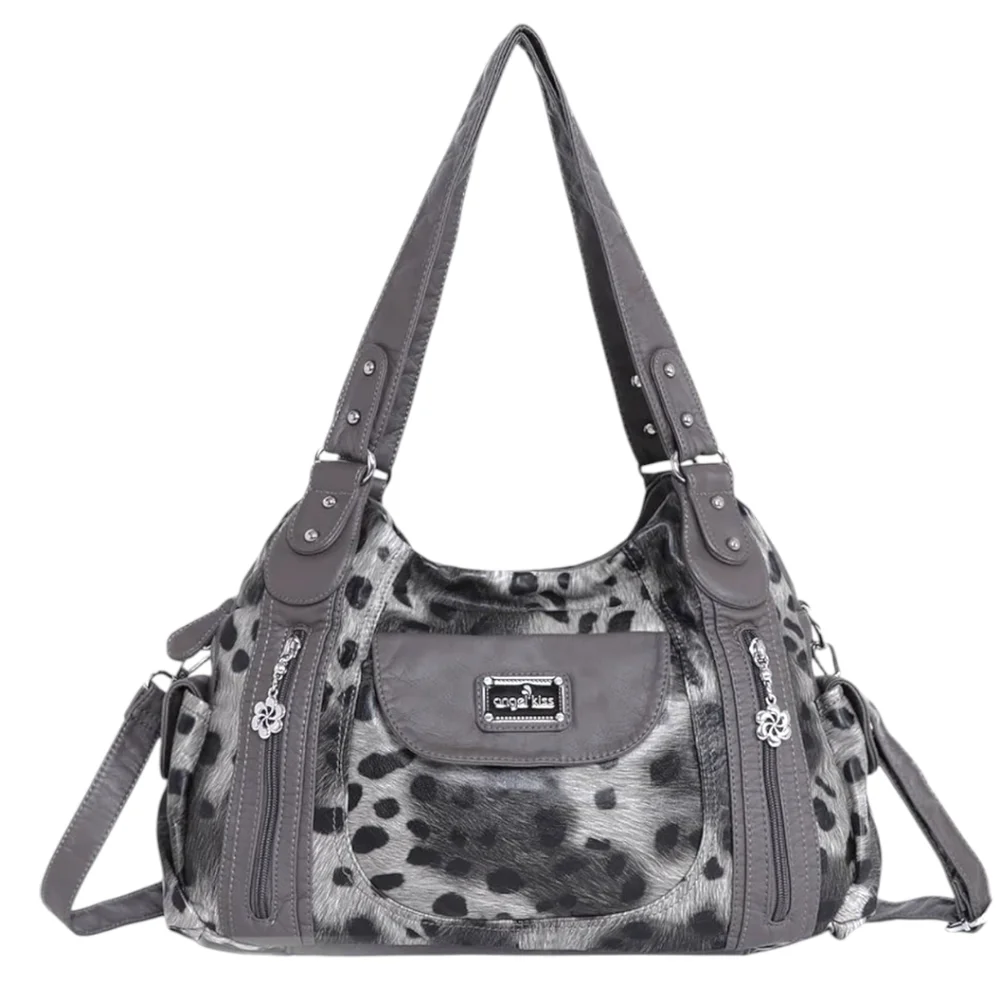 ANGEL KISS Leopard Large Vegan Leather Spacious Crossbody Shoulder Hobo Bag. - Picture 2 of 10